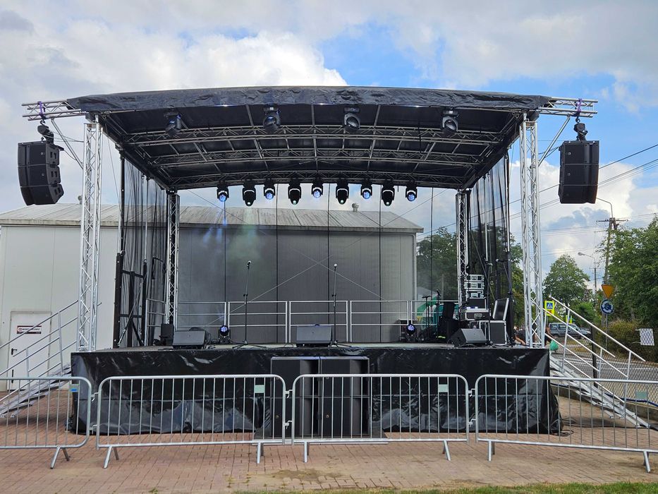 Wynajem sceny mobilnej 6x8 scena mobilna, nagłośnienie, oświetlenie