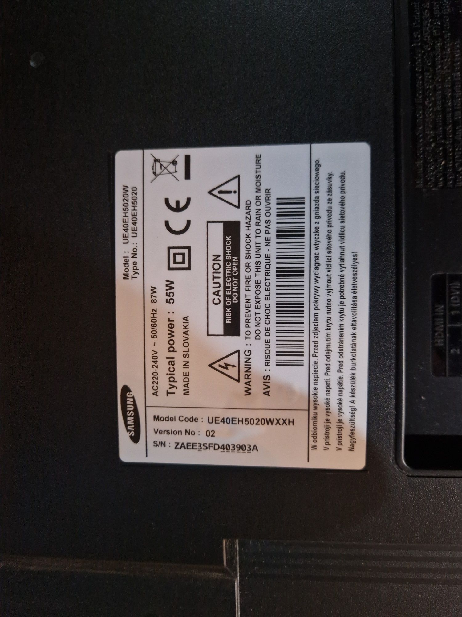 TV Samsung 40" LED UE40EH5020W FullHD
