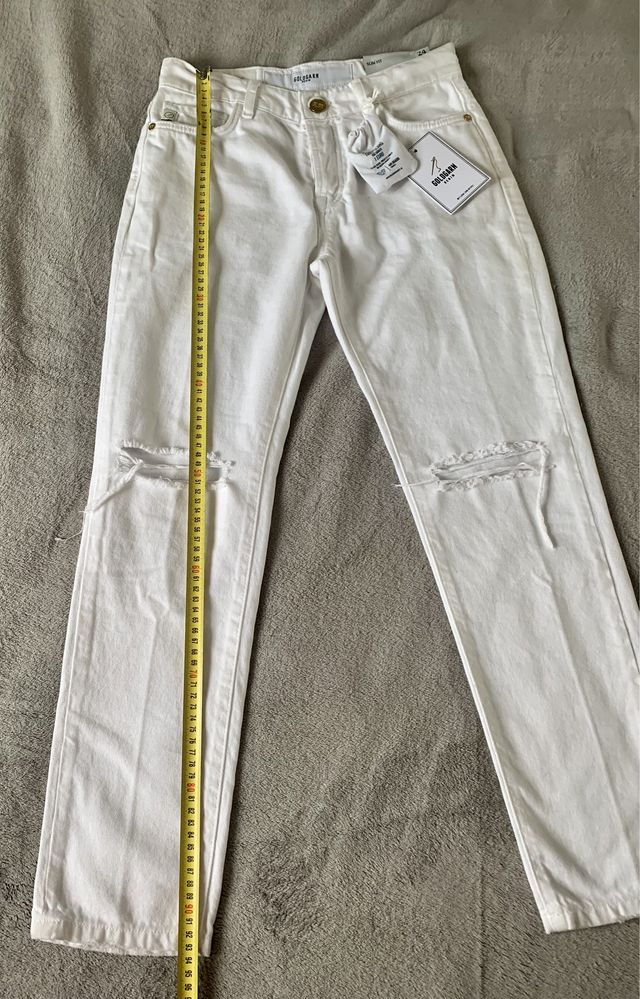 Goldgarn Denim spodnie białe z przetarciami rozmiar XS