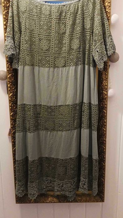 Sukienka damska długa w stylu boho, khaki.
