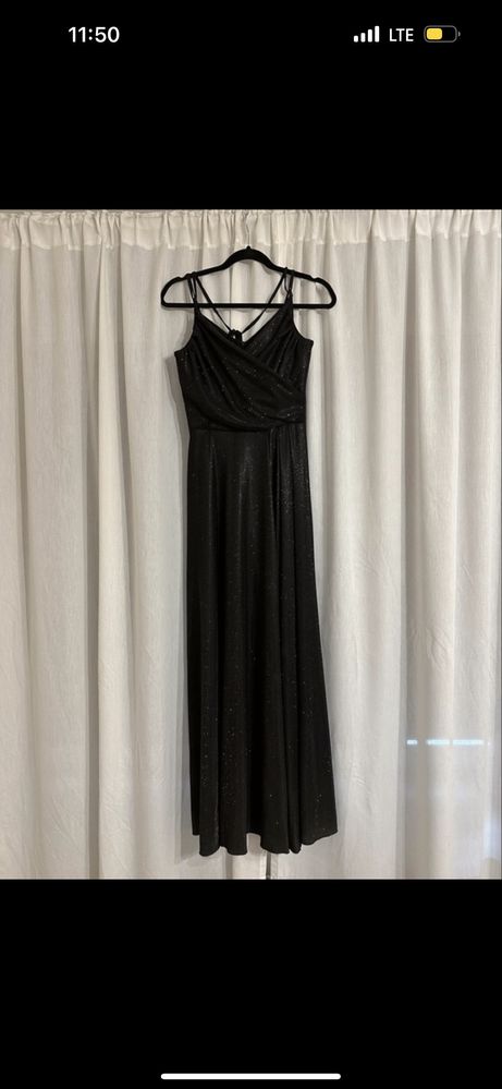 Czarna długa sukienka na studniówke/bal/wesele