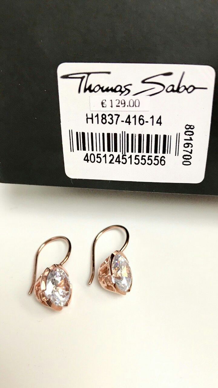 Сережки, кульчики, позолота-срібло, цирконій. Thomas Sabo, Sif Jakobs