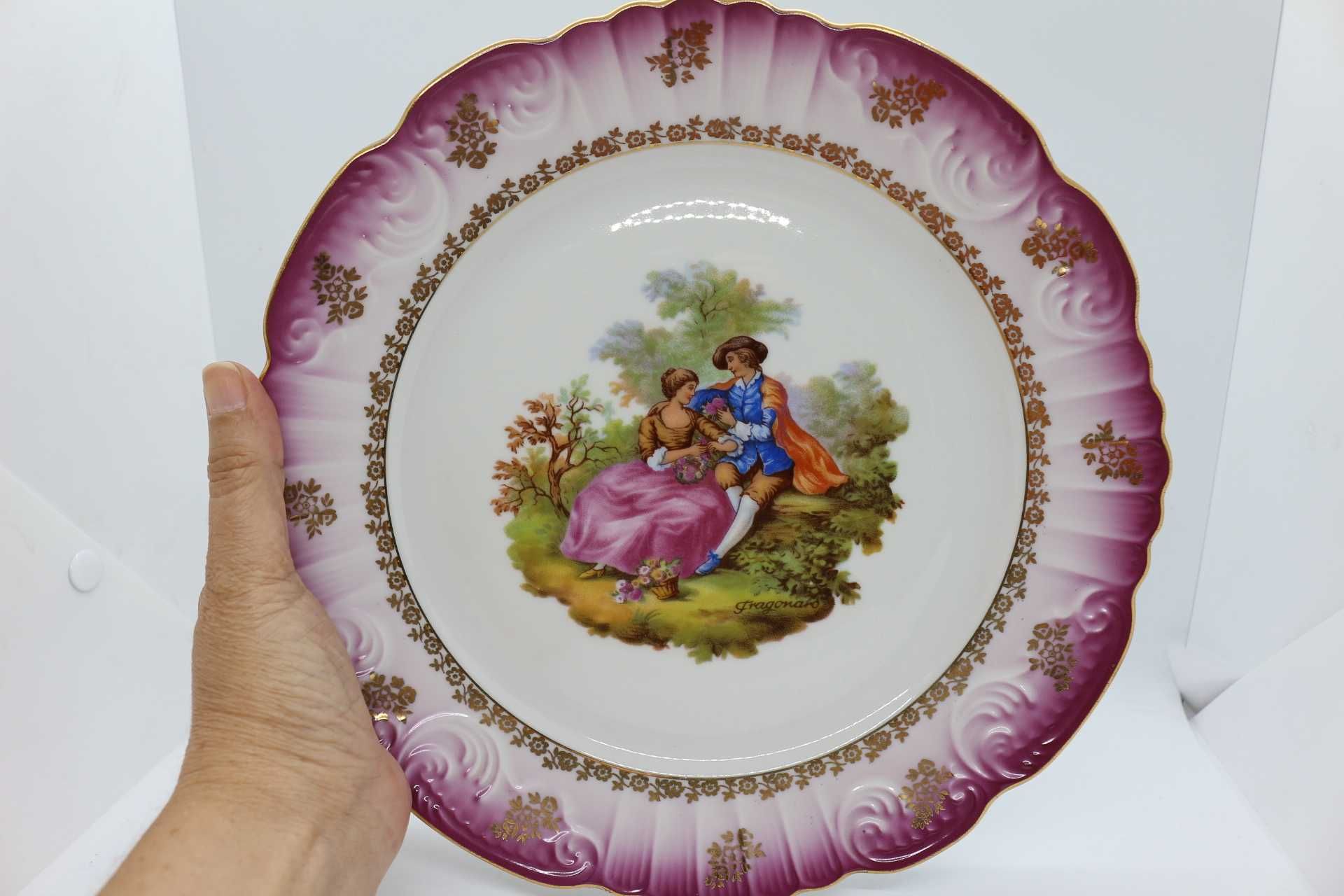 Prato Recortado Rosa Cenas Sentados  Fragonard  Vista Alegre  1971