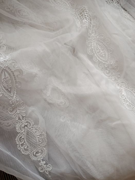 Тюль льон вишивка гладдю нова