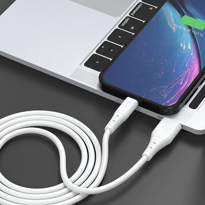 Dudao kabel przewód USB - USB Typ C 6A 1 m biały