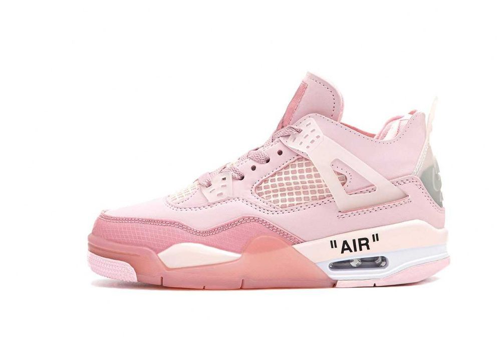 Кросівки Nike Air Jordan 4 x Off-White Pink premium