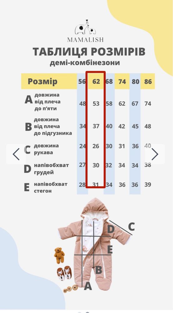 Демі-комбінезон для малюків 1-6 міс. від Mamalish