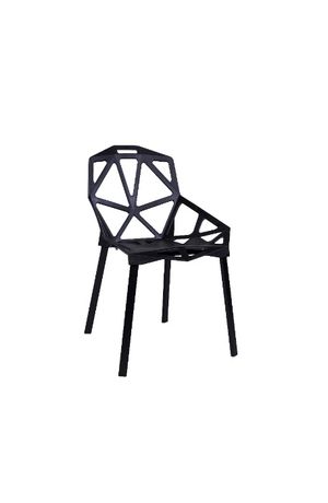 Krzesło VECTOR czarne ażurowe loftowe czarne do kuchni jadalni