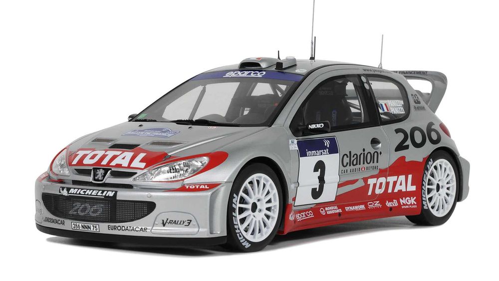 1:18 Otto Peugeot 206 WRC #3 Winner Rallye Tour de Corse 2002 Panizzi