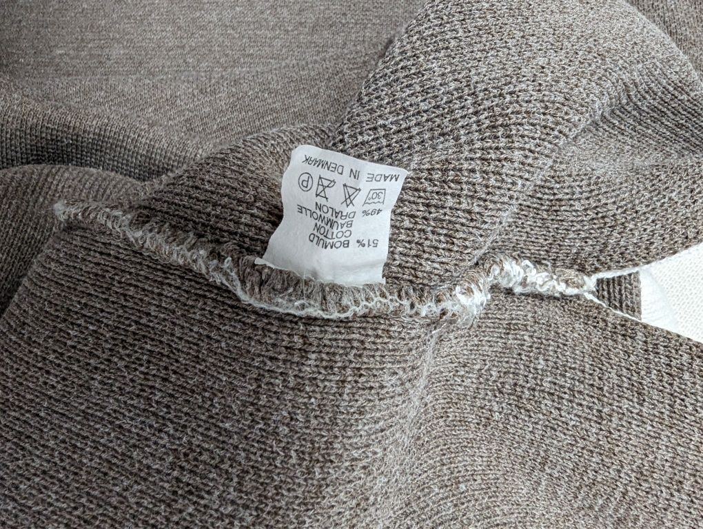 Beżowa ciepla wierzchnia narzutka kardigan gęsty splot freesize/  M38