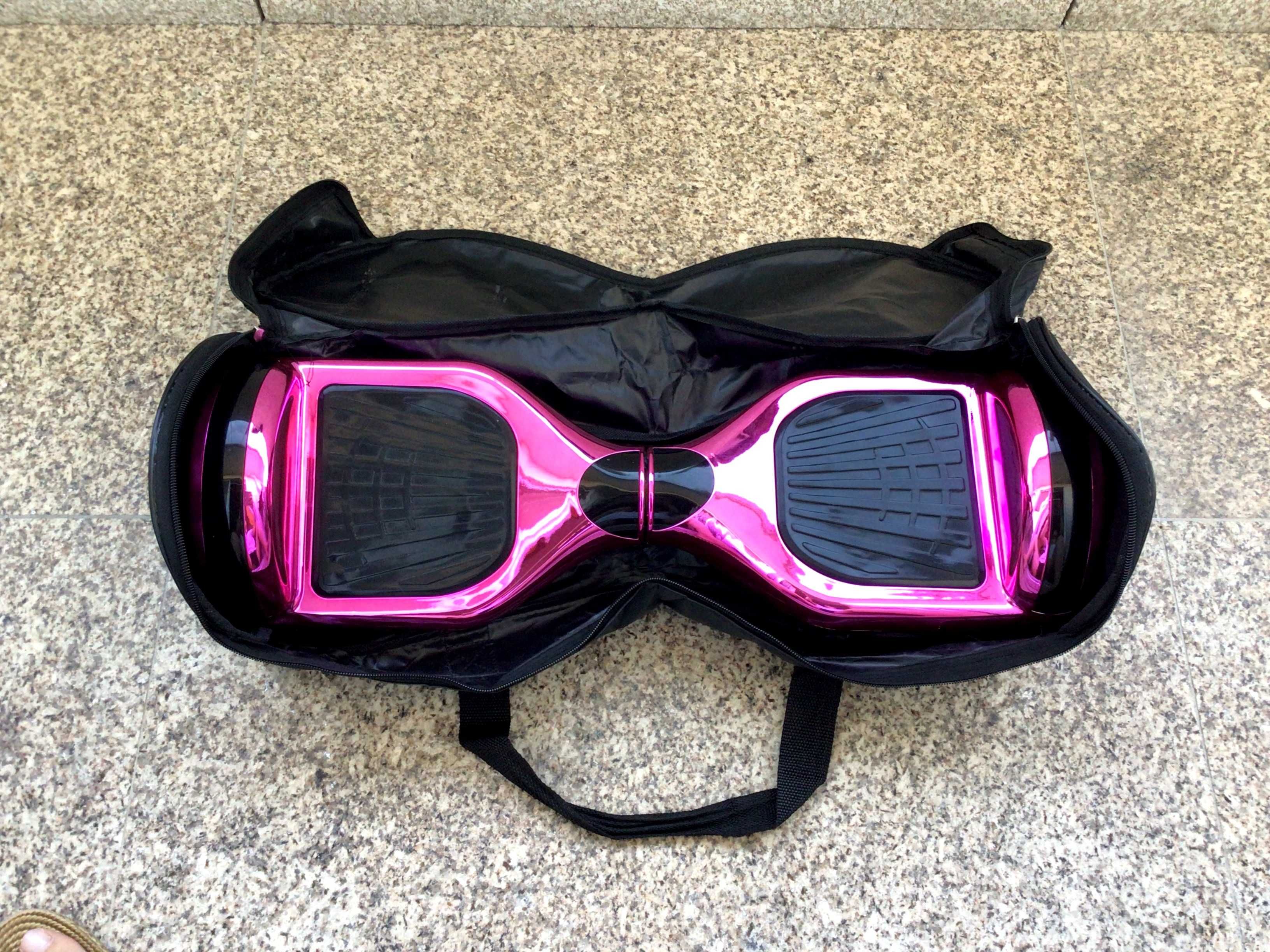 Hoverboard 6'5" 2 rodas com luzes LED, Bluetooth e bolsa de transporte