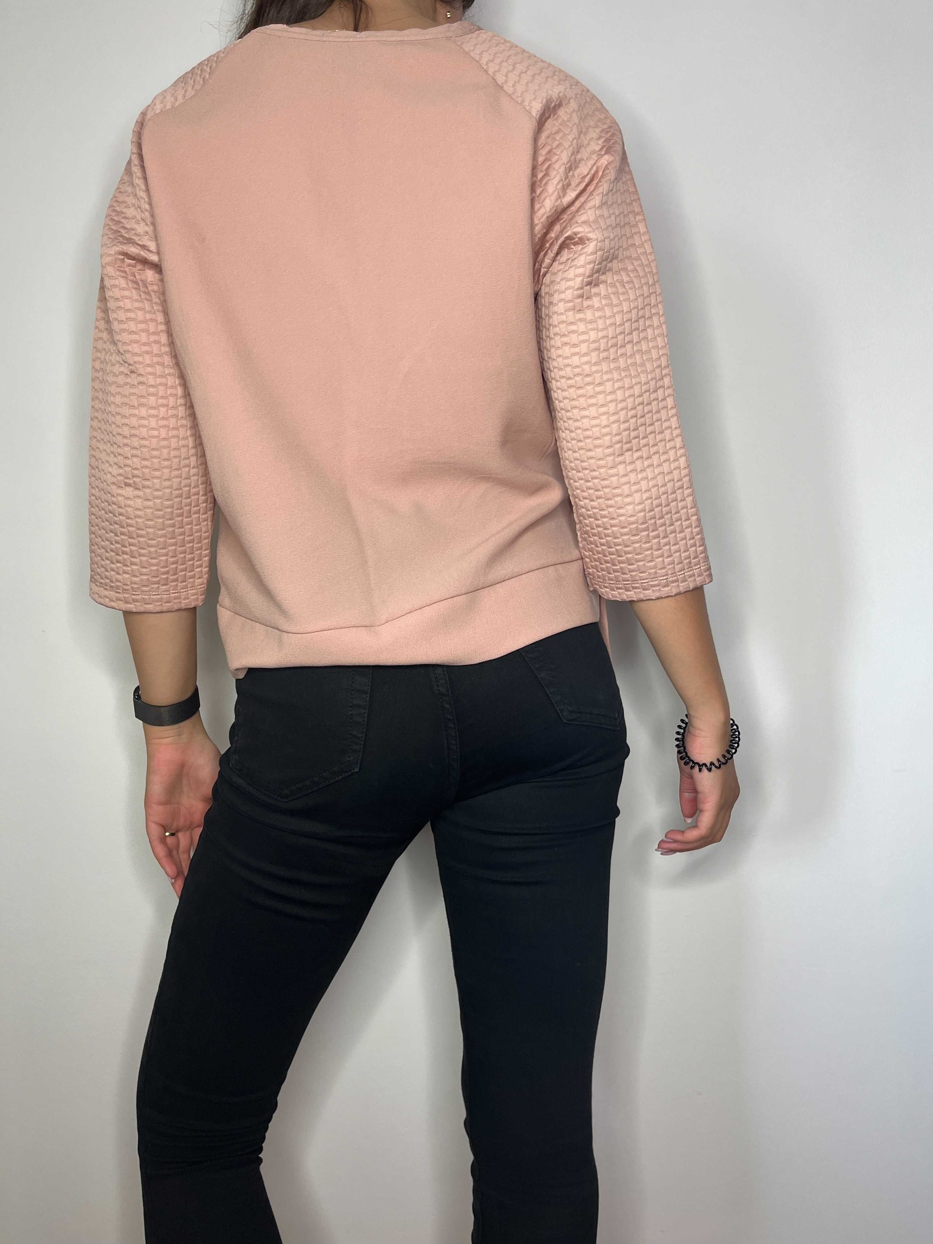 Różowa pudrowo różowa bluza bluzka Zara rozmiar M