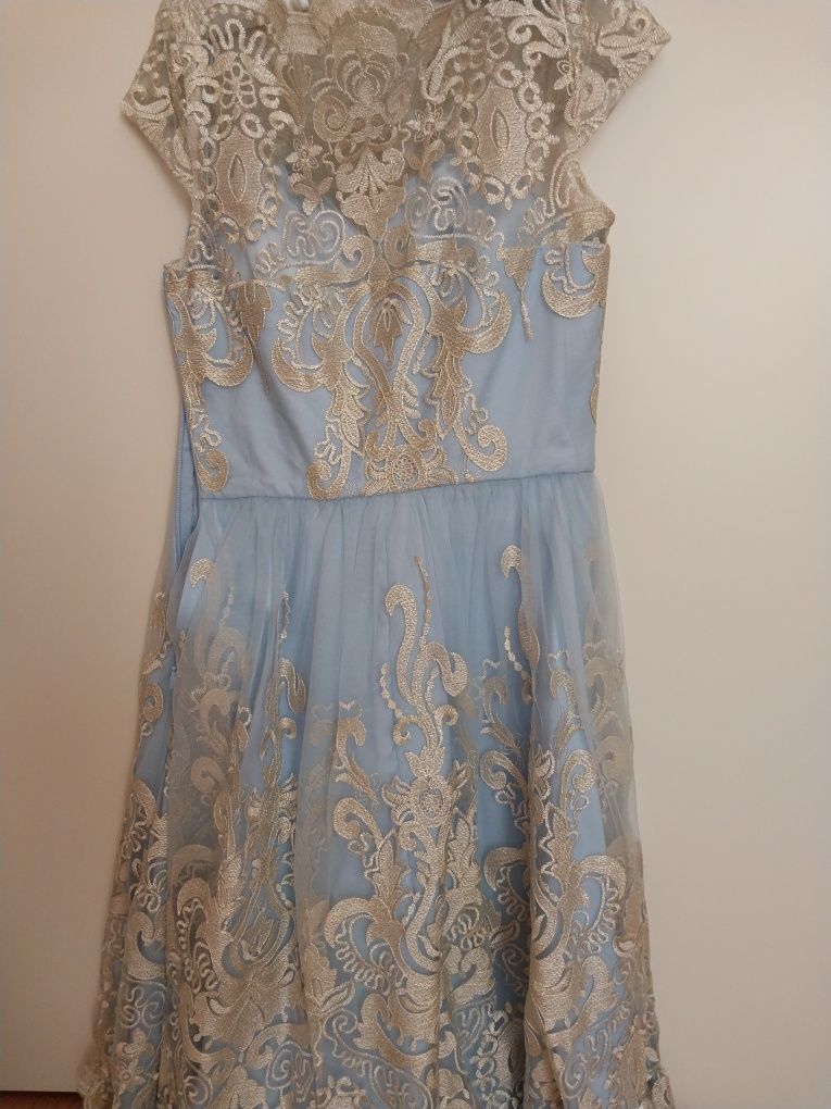 Vestido renda azul