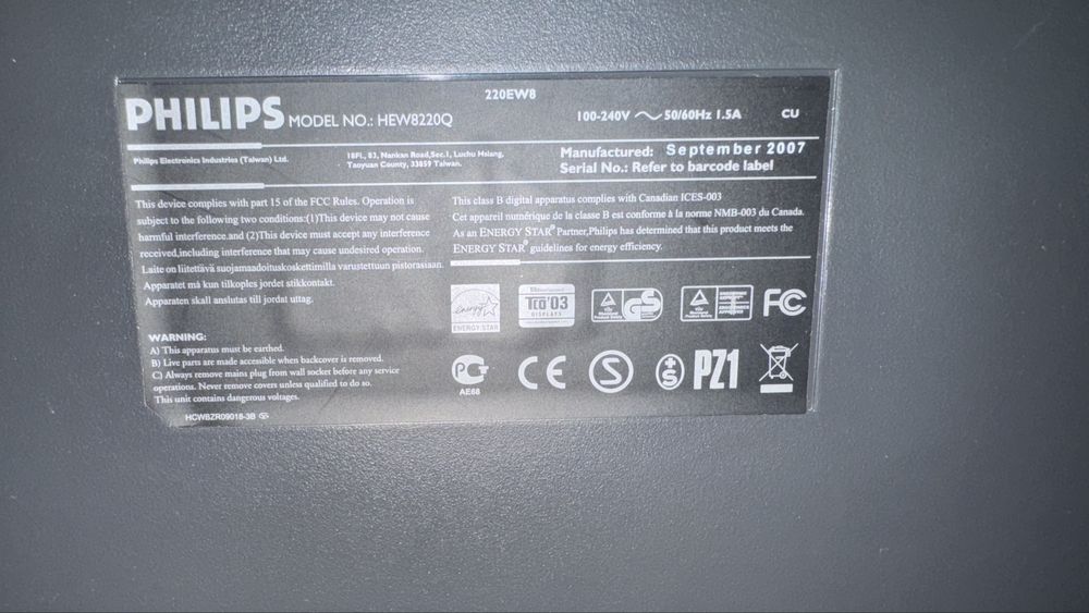 Monitor LCD Philips HEW8220Q