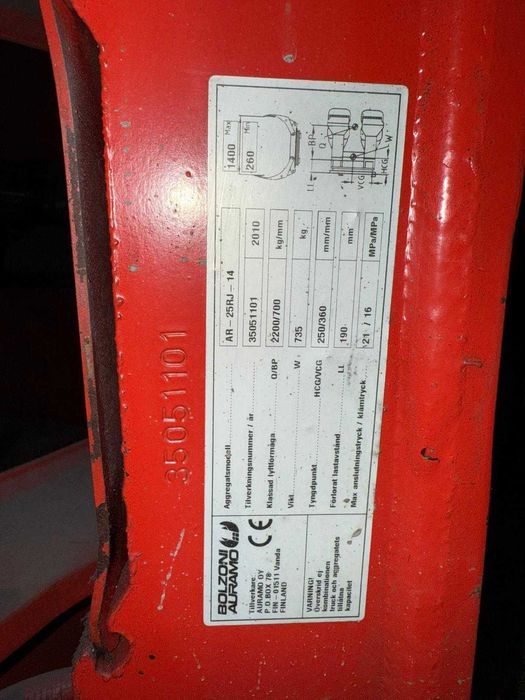 Chwytak do papieru Bolzoni Auramo AR-25RJ-15 2200kg 140cm