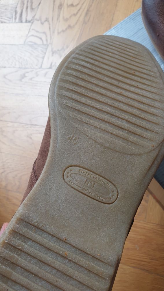 NOWE buty skórzane welur półbuty RIKO jak Lasocki rozmiar 45