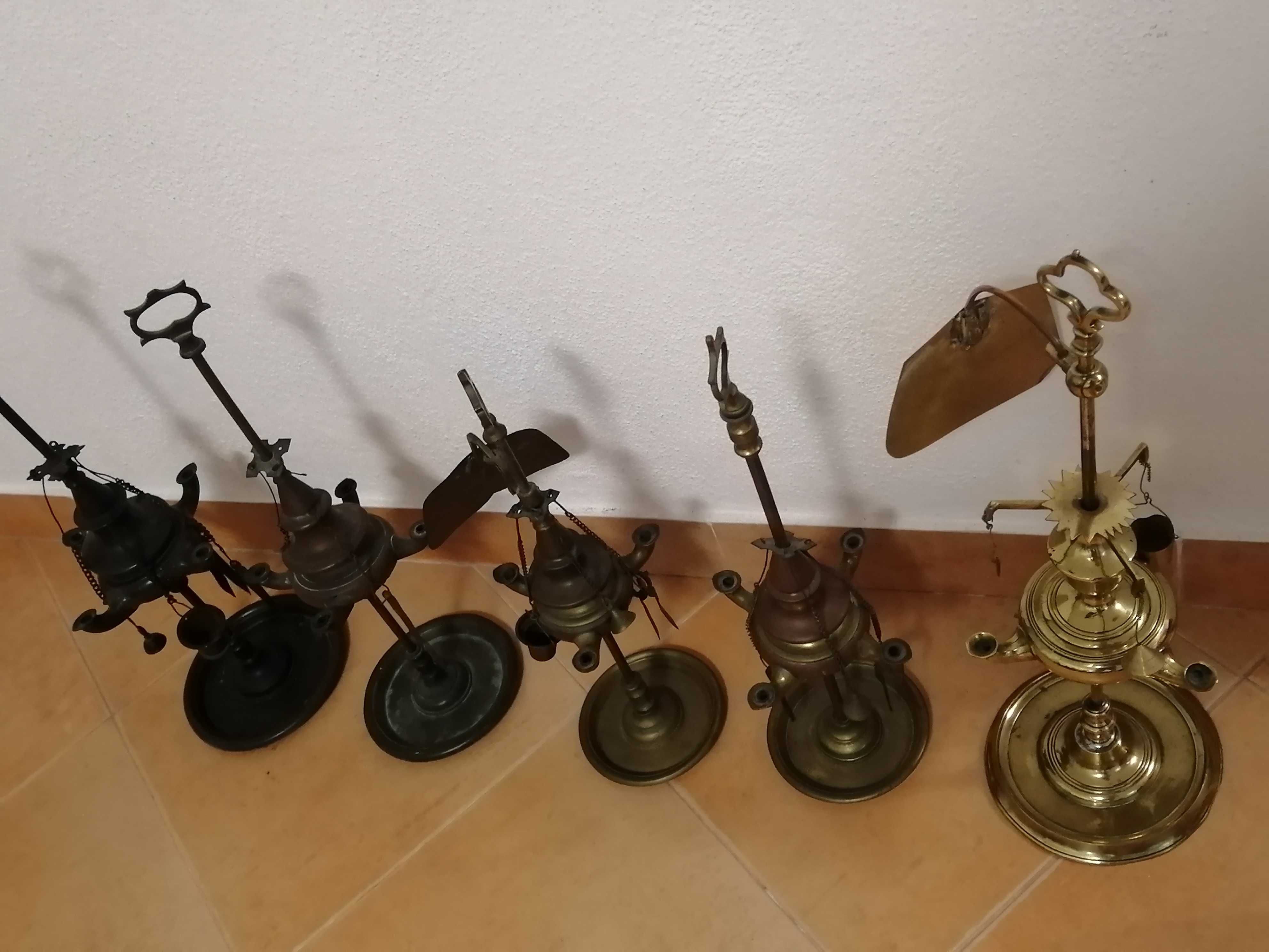 Lamparinas antigas - lote de 5 peças
