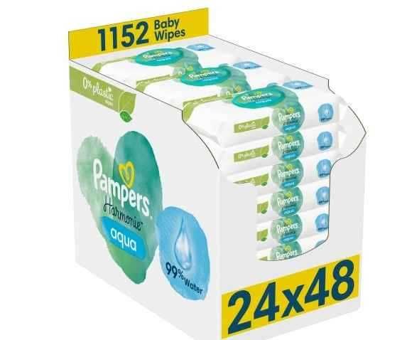 Chusteczki nawilżane Pampers Harmonie Aqua 24 x 48 szt.