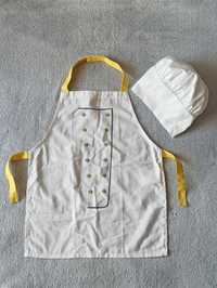 IKEA strój kucharza czapka szefa + fartuch stan bdb zadbany biały