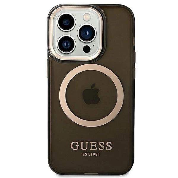 Etui Guess Gold Outline Translucent MagSafe na iPhone 14 Pro Max - cza
