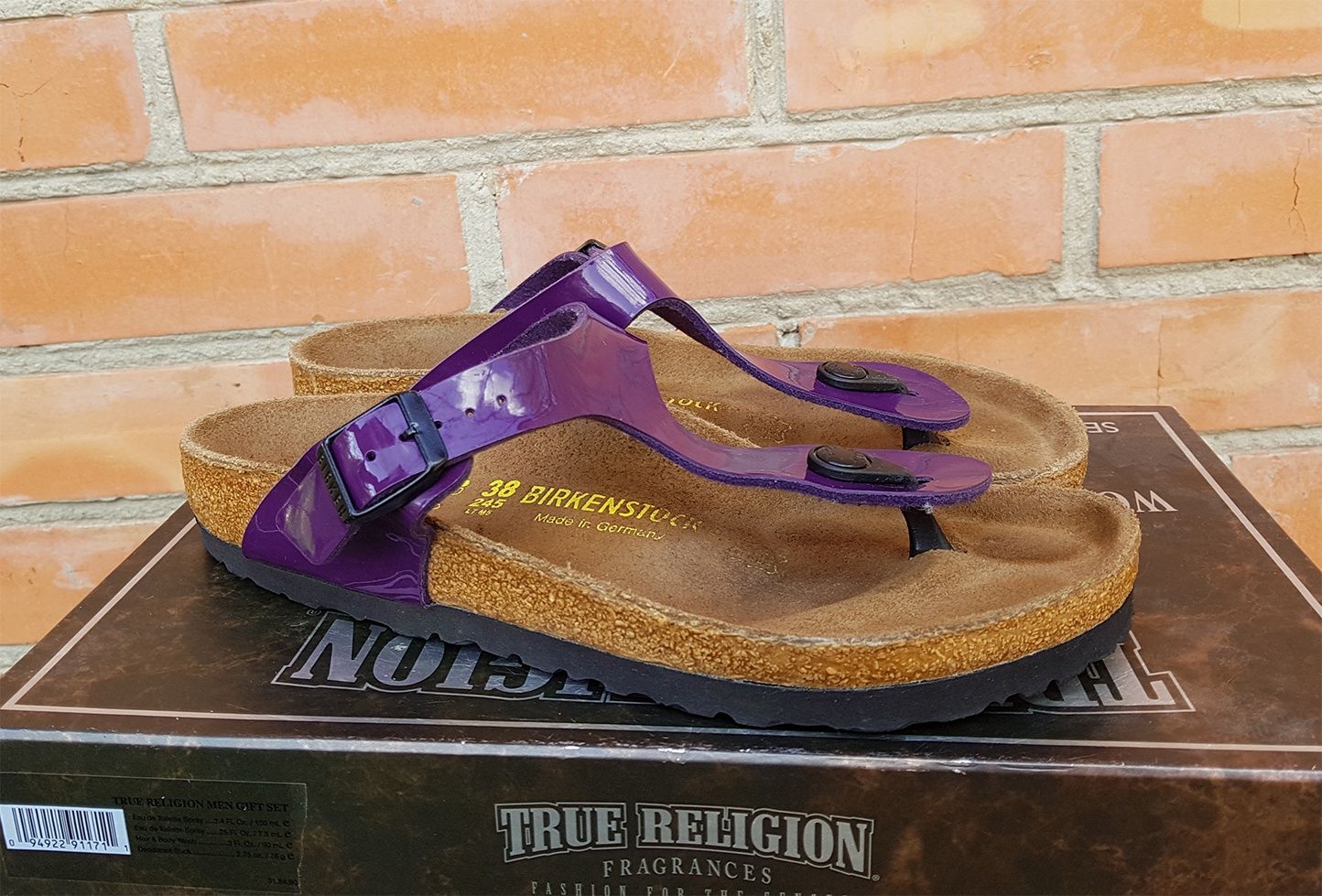 BIRKENSTOCK шлепанцы сандалии кожаные Германия ОРИГИНАЛ (38) фиолет