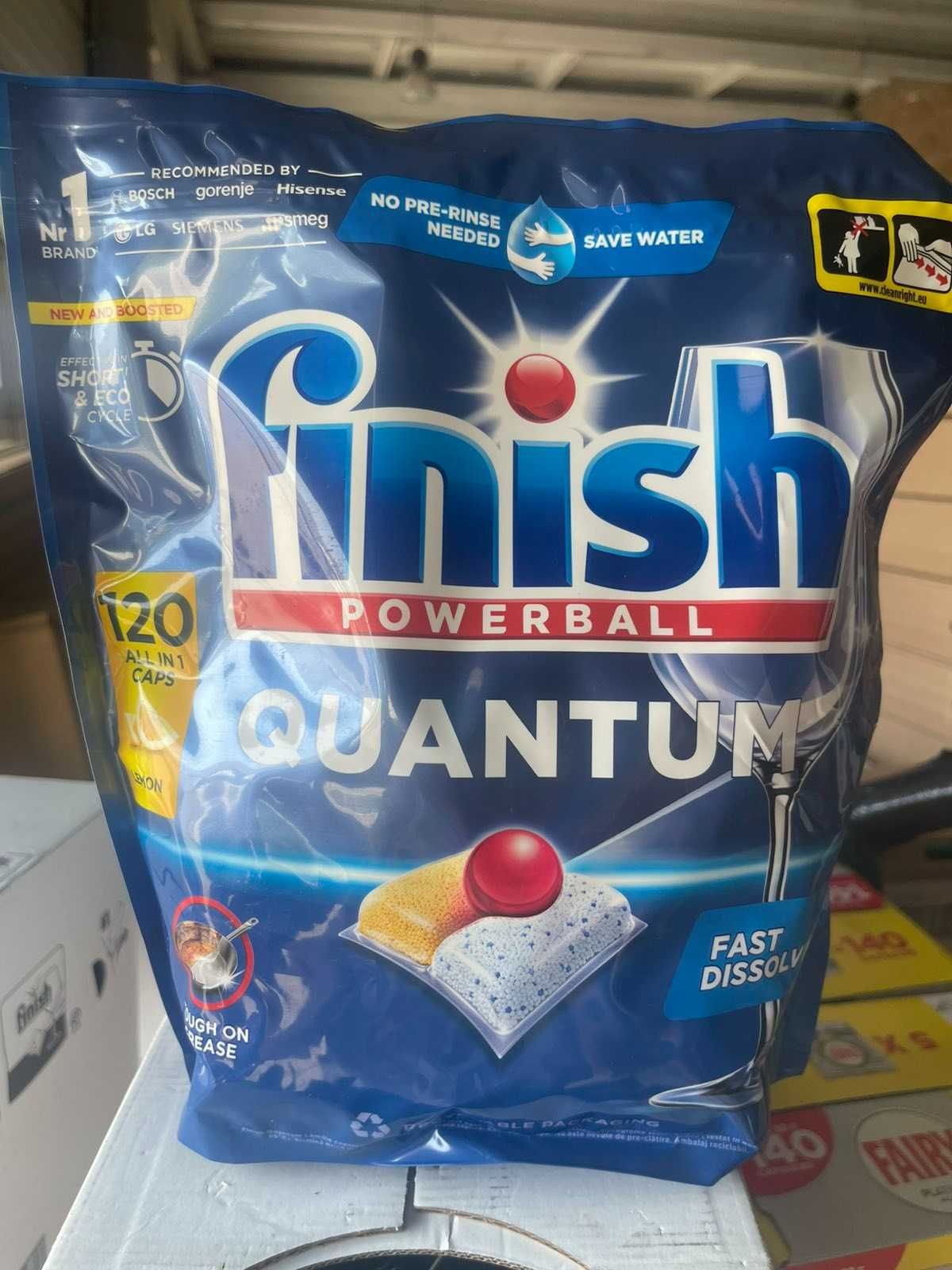 Капсули для посудомийних машинах Finish Quantum All in 1 Лимон 120шт