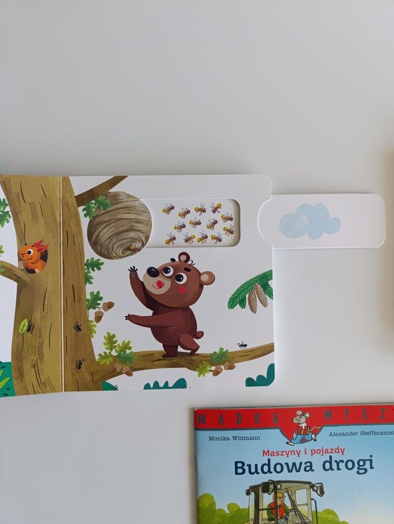 Książeczki dla dzieci 3D ruchome okienka montressori kotek mądra mysz