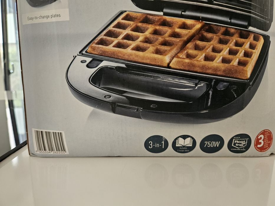Torradeira de sanduíches/waffle/grill 3 em 1