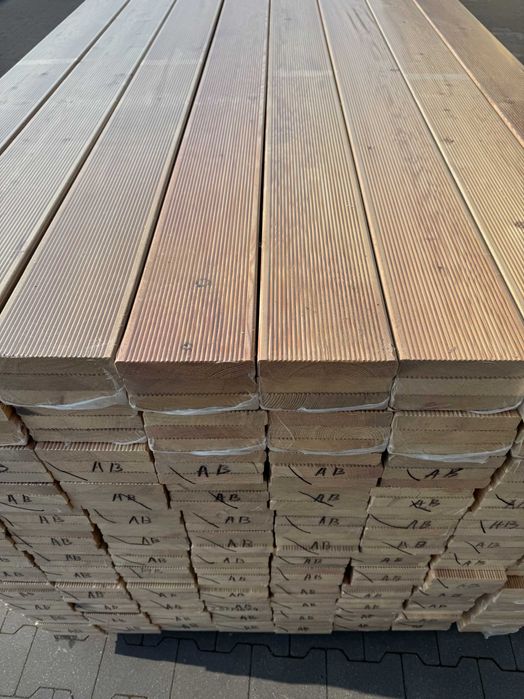 PROMOCJA Deska tarasowa modrzew syberyjski 28x146 Gładka/Ryflowana