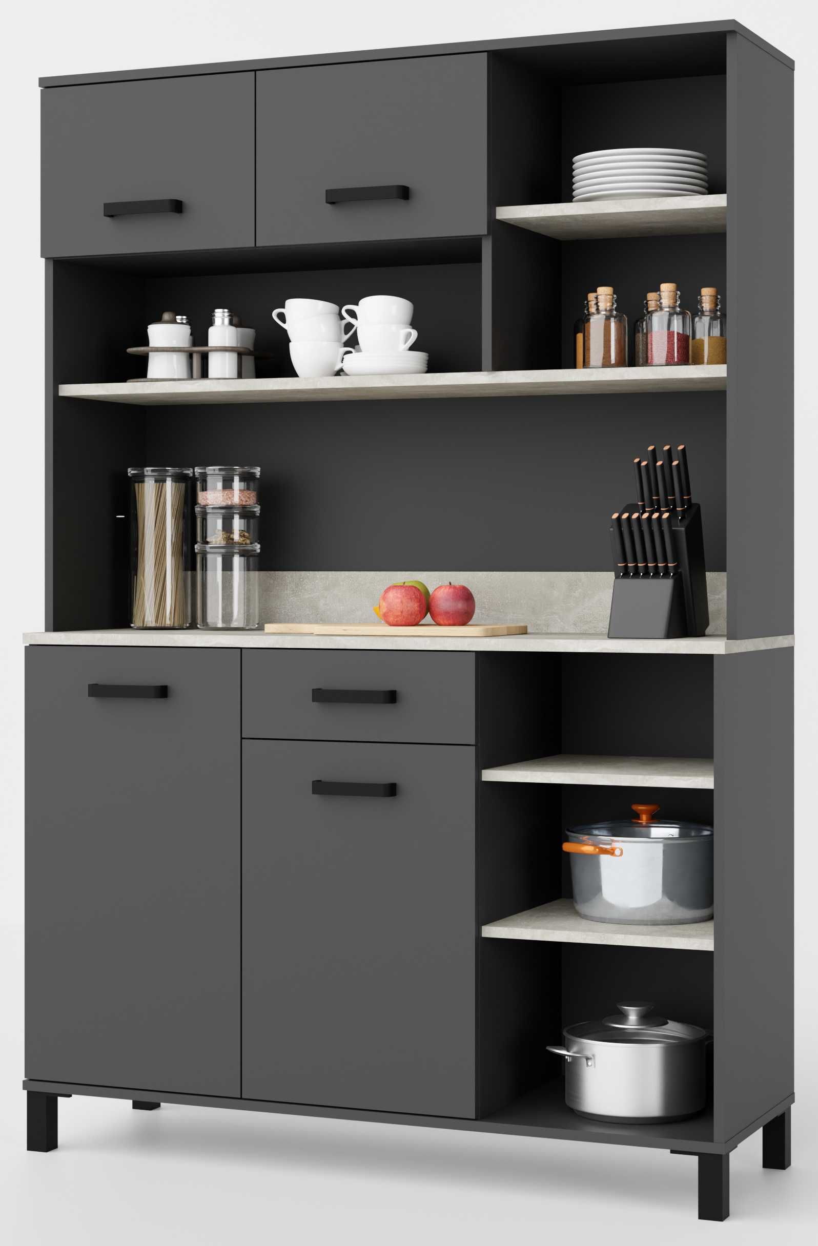 Kredens LILA z blatem antracyt 120cm, bufet kuchenny