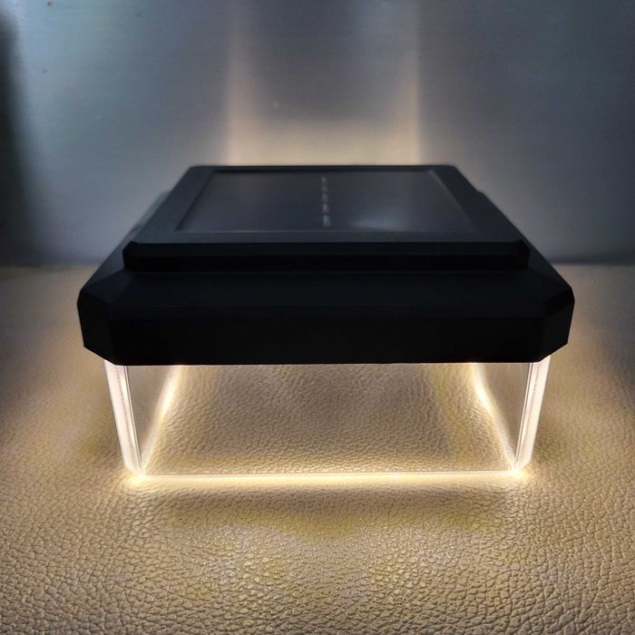 ZESTAW 2x LAMPA SOLARNA 80x80 na słupek ogrodzenie lampka LED daszek