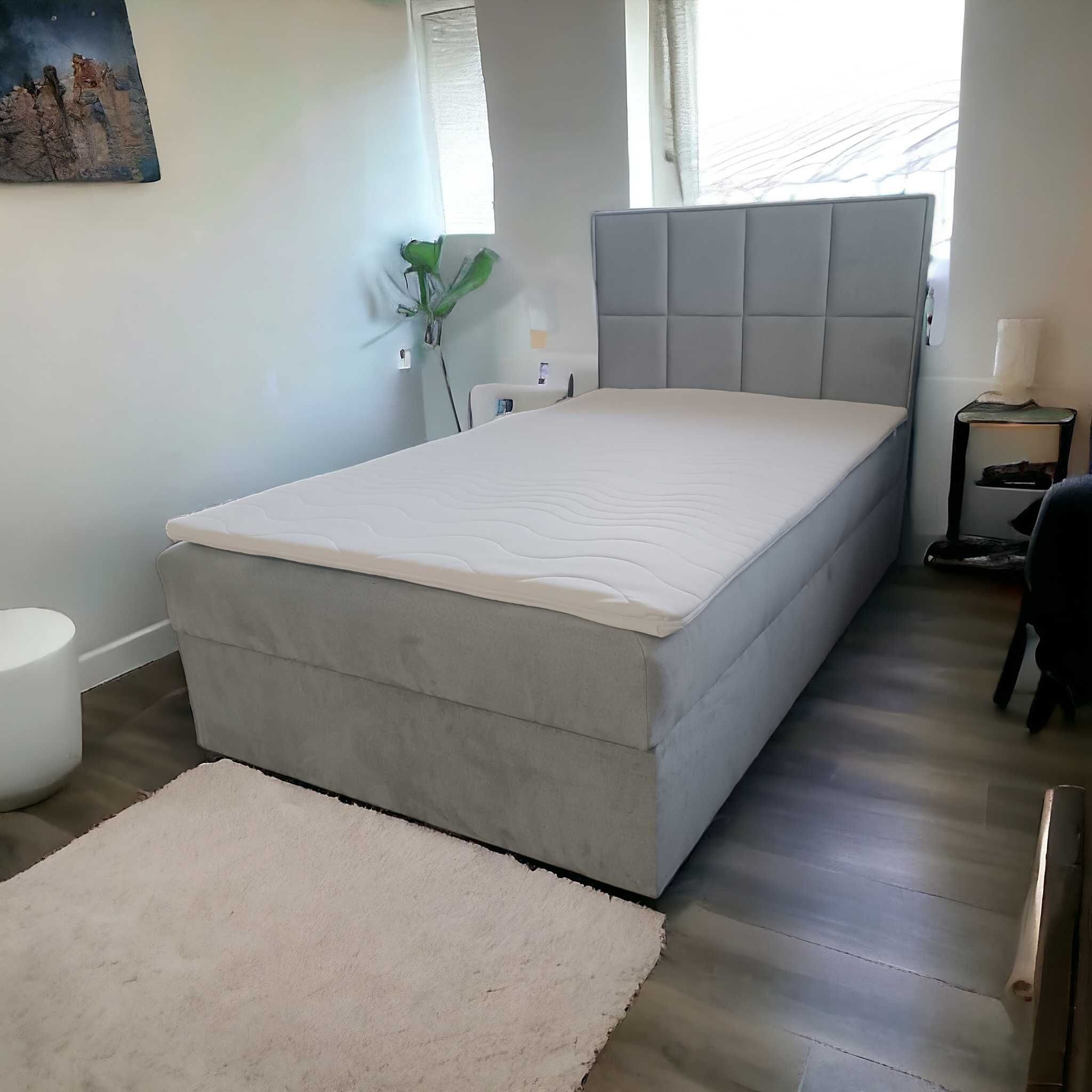 łóżko kontynentalne 120/200 wezgłowie pojemnik na posciel matrac+toper