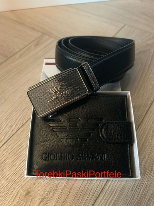 Nowy zestaw Giorgio Armani , pasek + portfel , idealny na prezent.