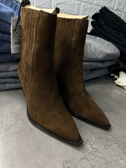 Казаки Zara натуральна замша