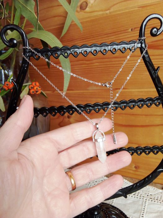 Colar Cristal Quartzo ou Obsidiana - Novos