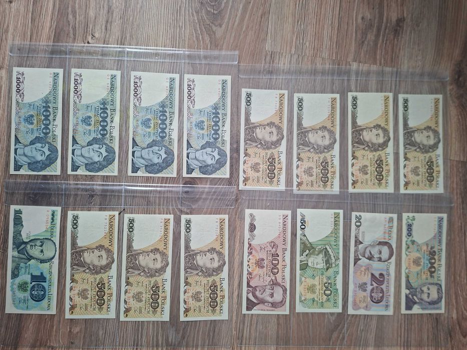 Banknoty PRL stan UNC pierwszy z paczki bankowej