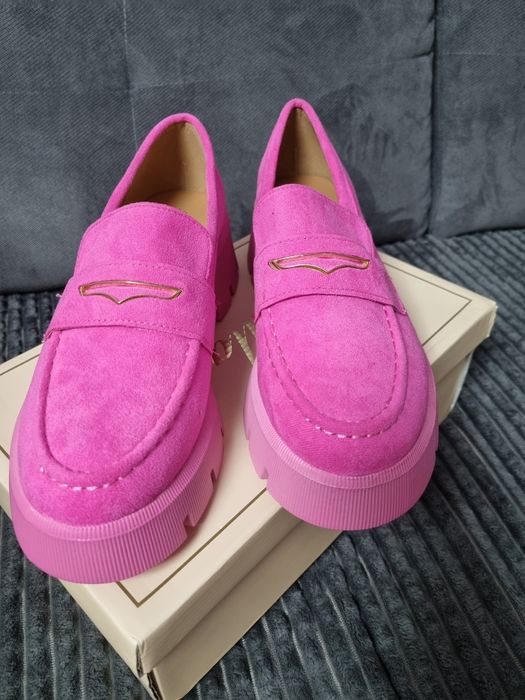 Mokasyny fuksja nowe