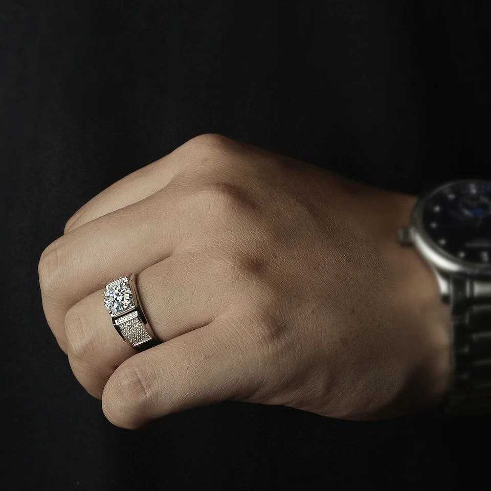 Кольцо перстень Муассанит 2Ct серебро S585 с сертификатом GRA