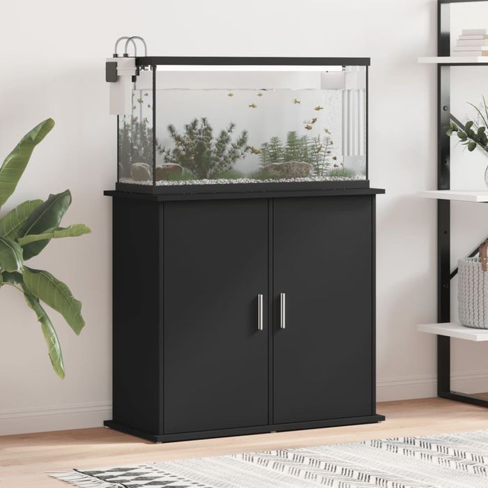 Szafka pod akwarium Vidaxl, czarna, 81x36x73 cm, stylowa i trwała