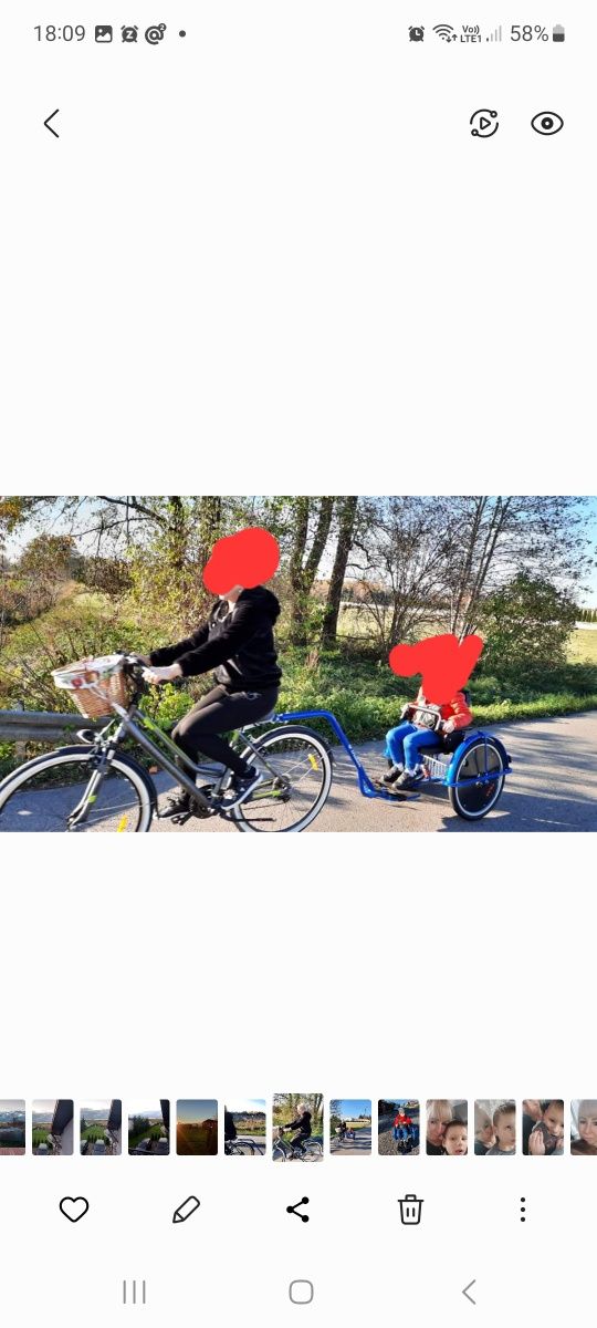 Przyczepka, riksza  rowerowa dla dziecka niepelnosprawnego