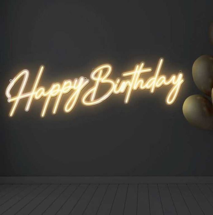 Happy Birthday napis led neon wynajem urodziny dekoracje