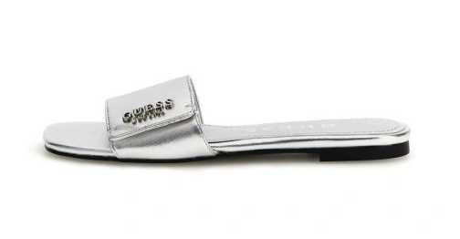 Klapki damskie Guess wsuwane Srebrne Modne eleganckie Rozmiar 40