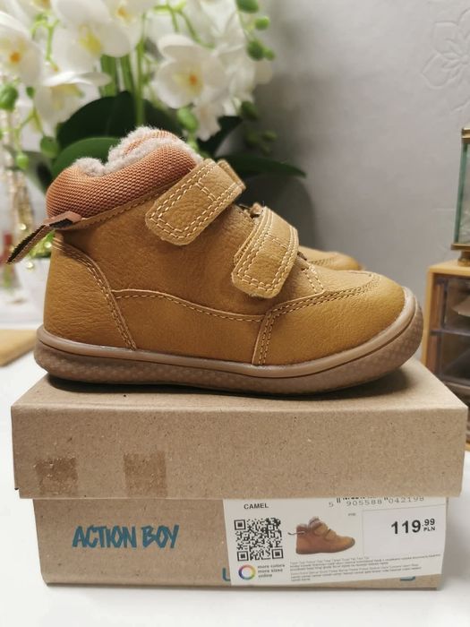 Nowe buty trzewiki dziecięce zimowe brązowe 23