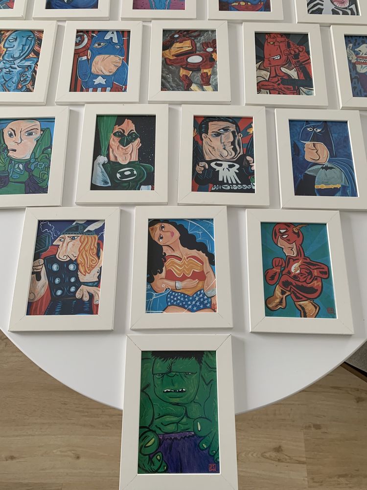 Quadros Super-Heróis Marvel/DC Picasso Pop Art