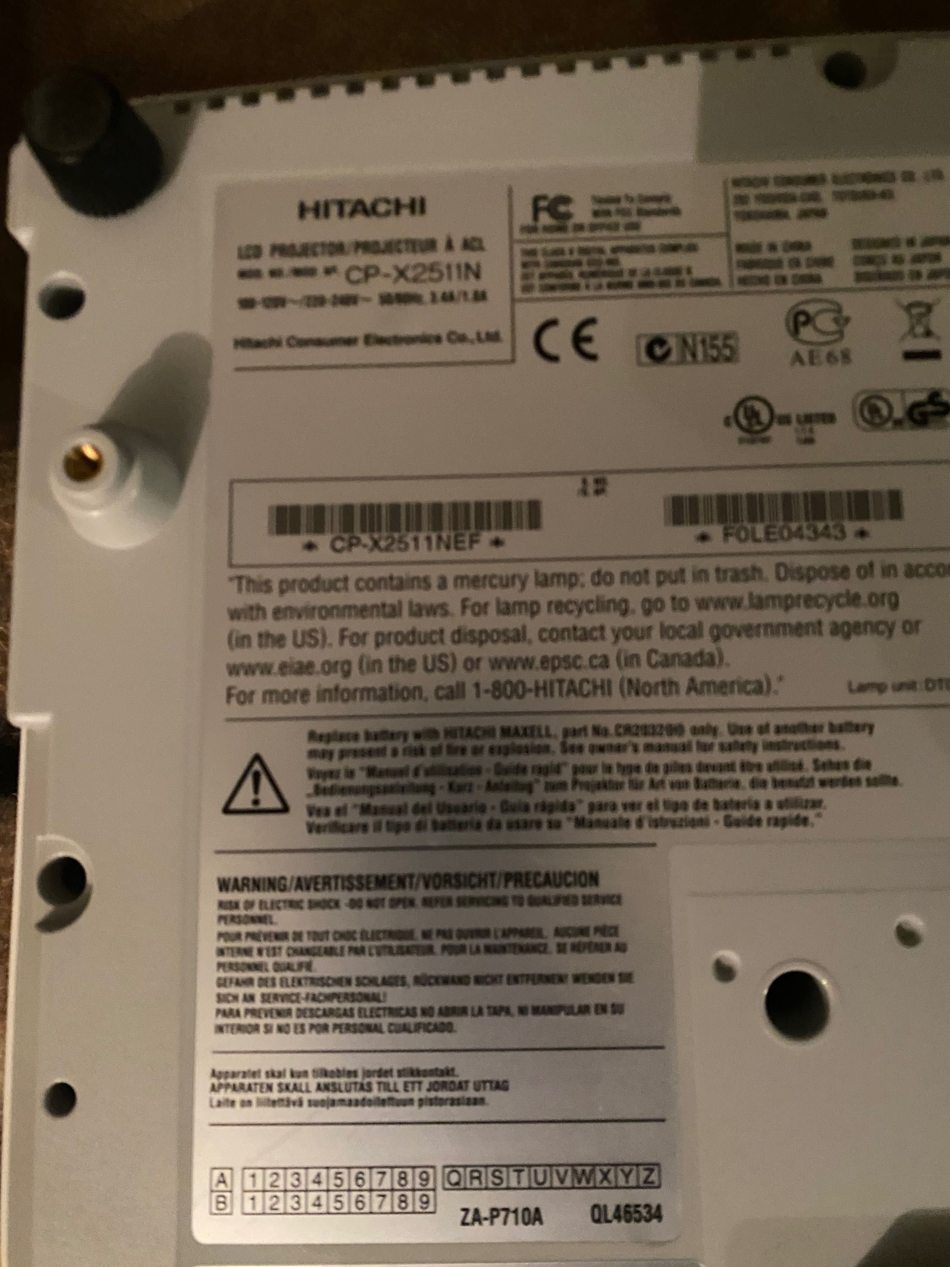 Projetor HITACHI CP-X2511N