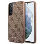 Guess GUHCS22SG4GFBR S22 S901 brązowy/brown hard case 4G Metal Gold Lo