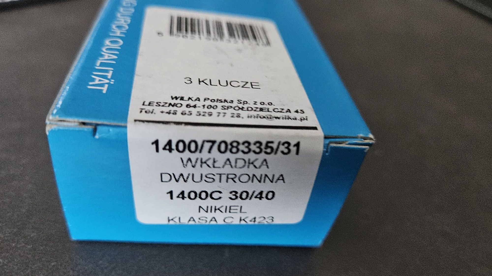 WILKA wkładka, klasa C, 1400C, 3  klucze atestowana nikiel