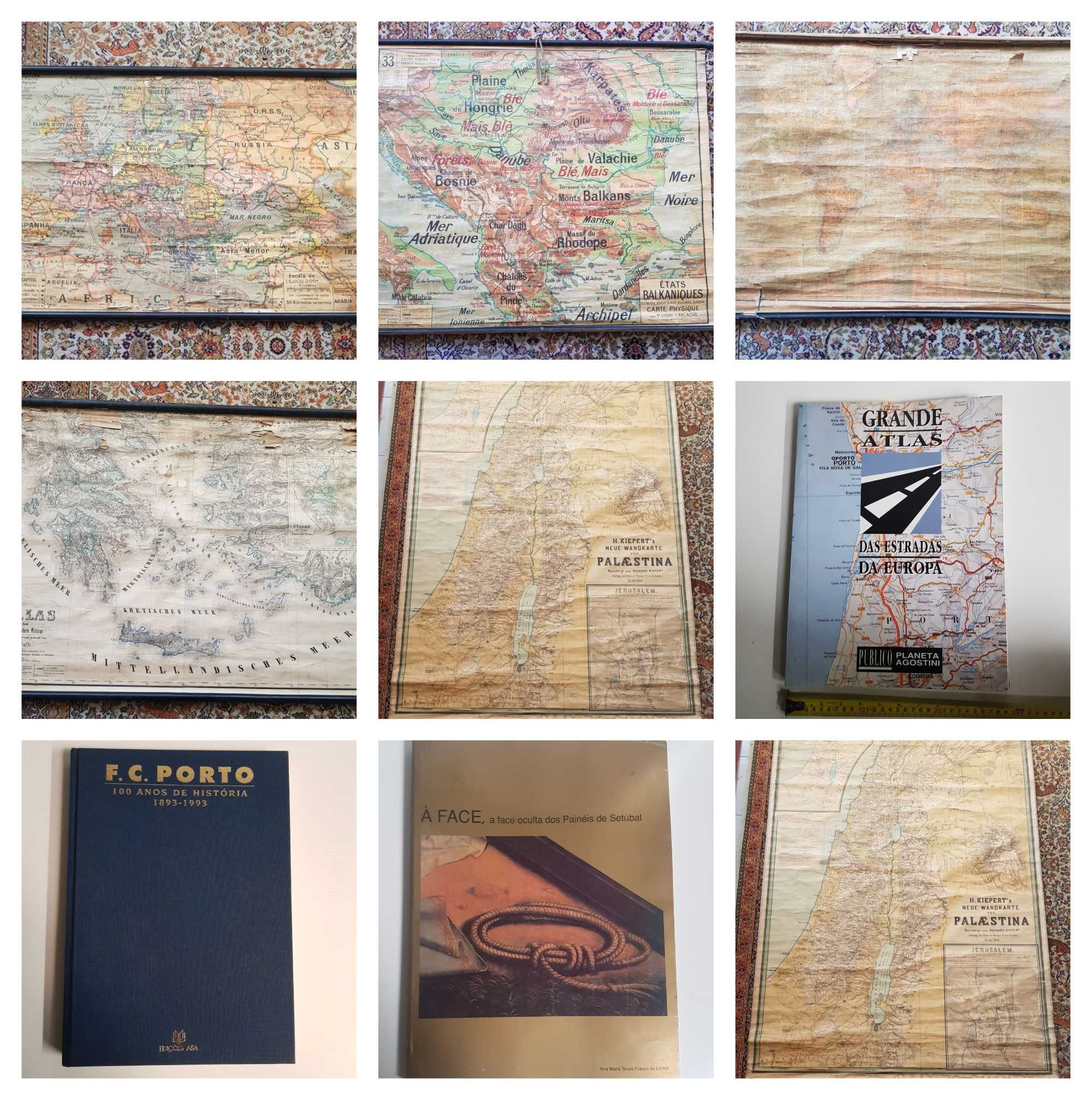 varios mapas antigos , atlas,  livro fcp