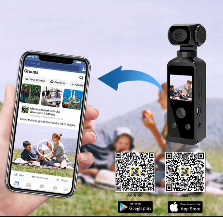 Kamera sportowa V850 4K Wi-Fi obrotowa