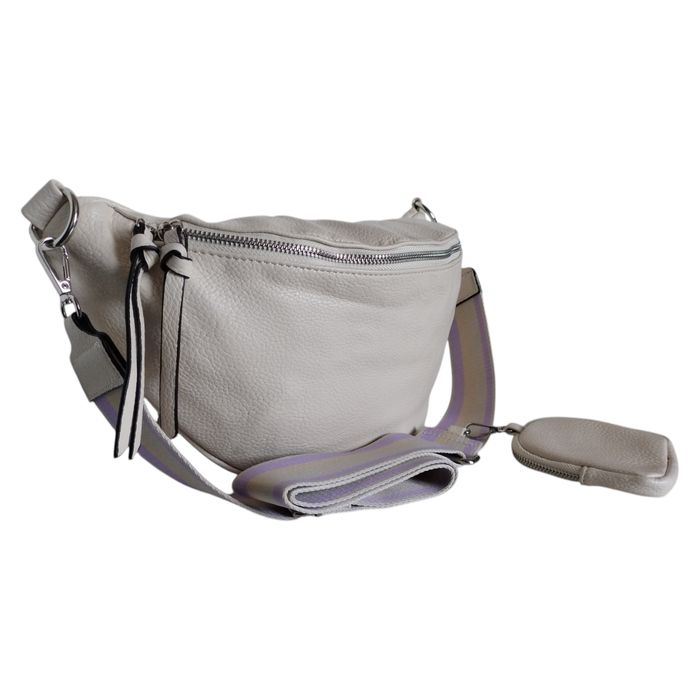 Duża Nerka Damska - Beżowa Torebka Damska Na Ramię - Saszetka + Etui